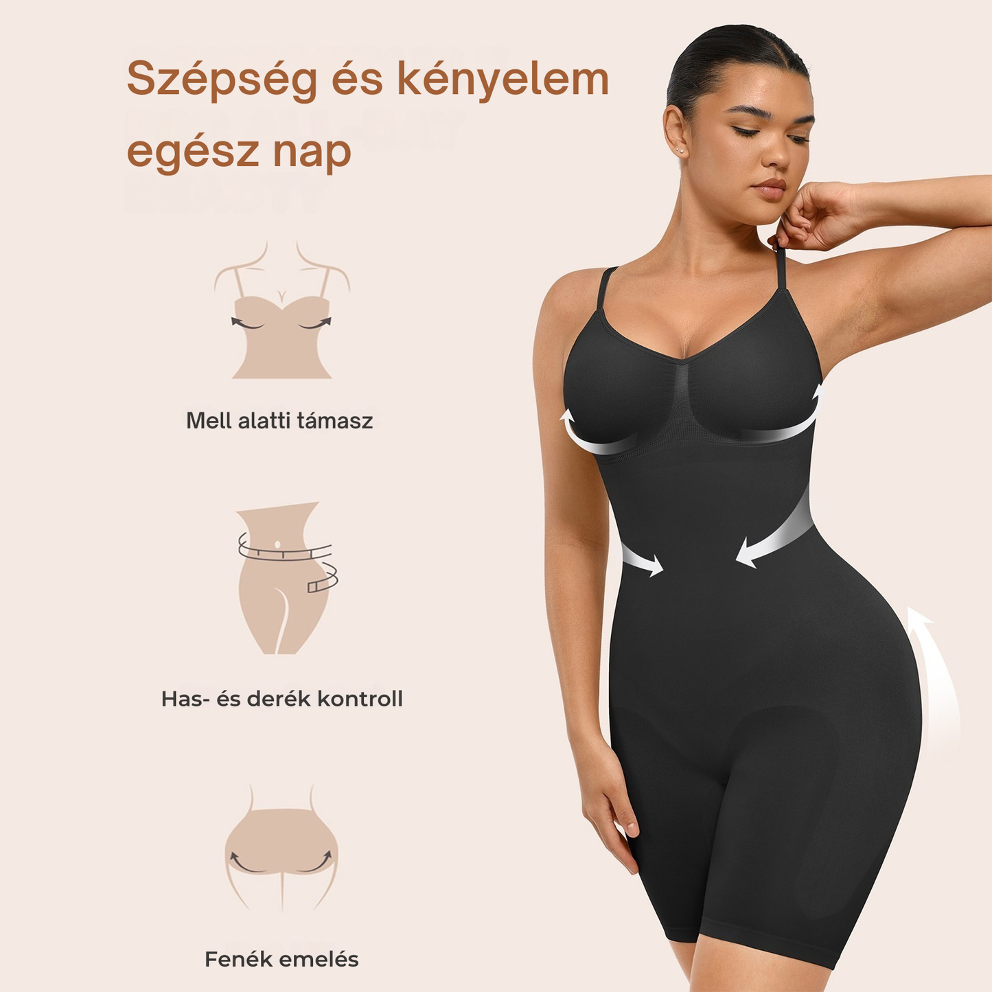 Teljes testet formáló body – Tökéletes tartás, nőies megjelenés