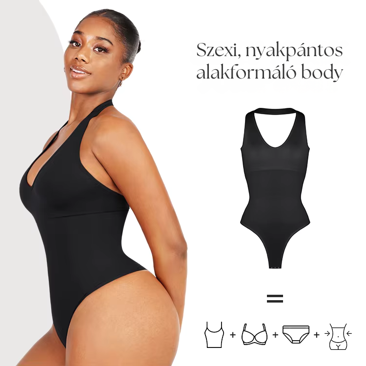 Nyakpántos szexi, hasformáló body – nőies vonalak, magabiztos megjelenés, tökéletes tartás egyben